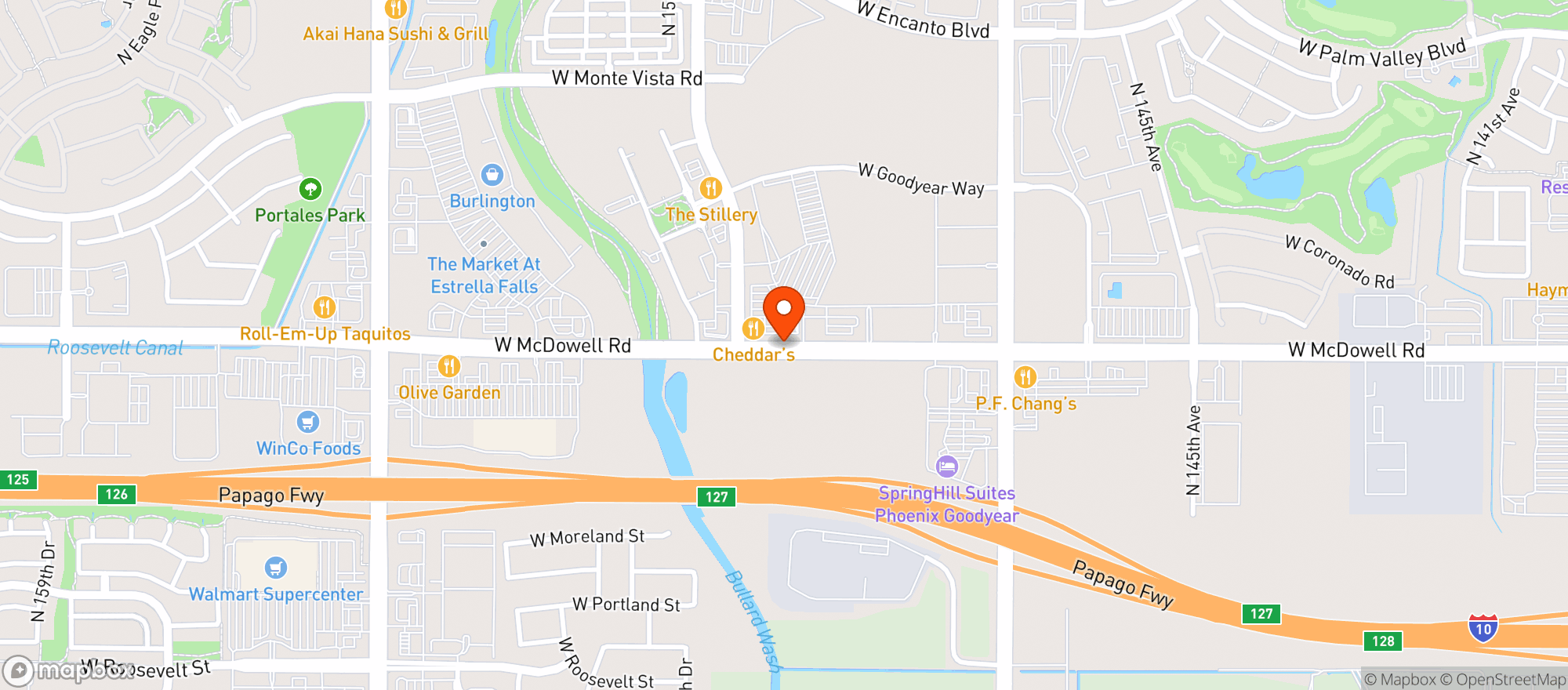 Map showing Arriba Mexican Grill