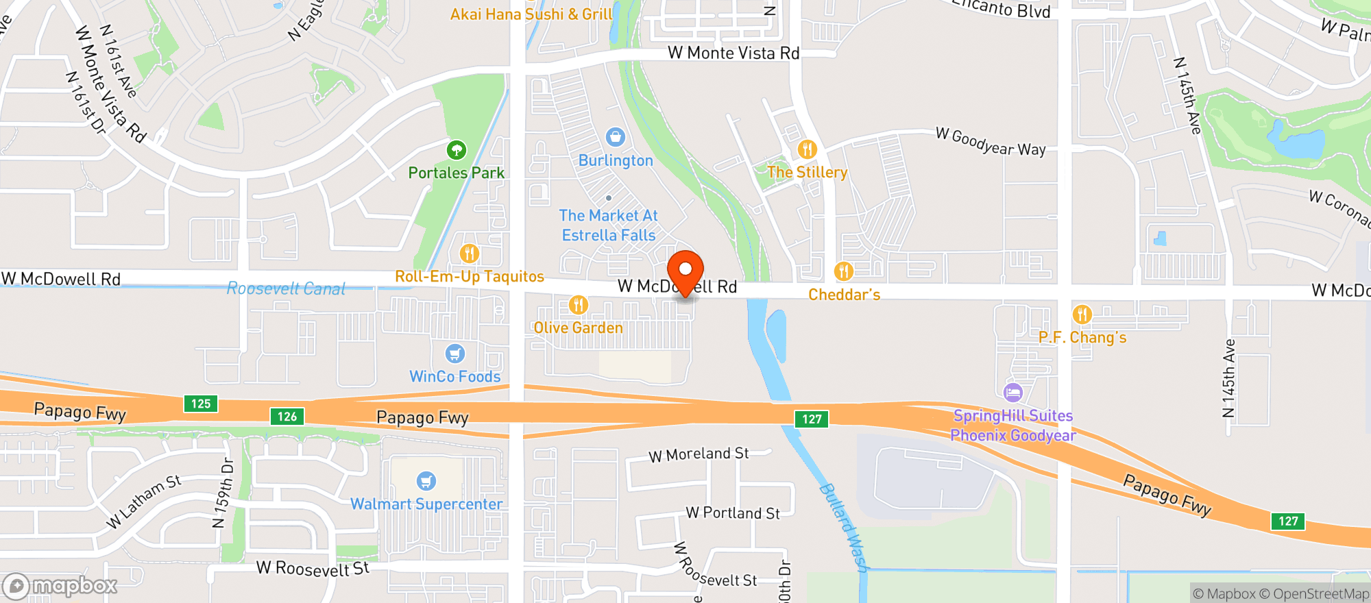 Map showing Texas Roadhouse
