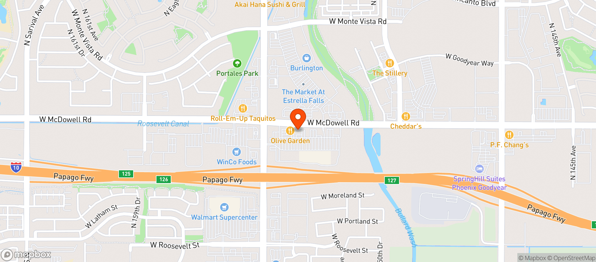 Map showing Popos Fiesta Del Sol