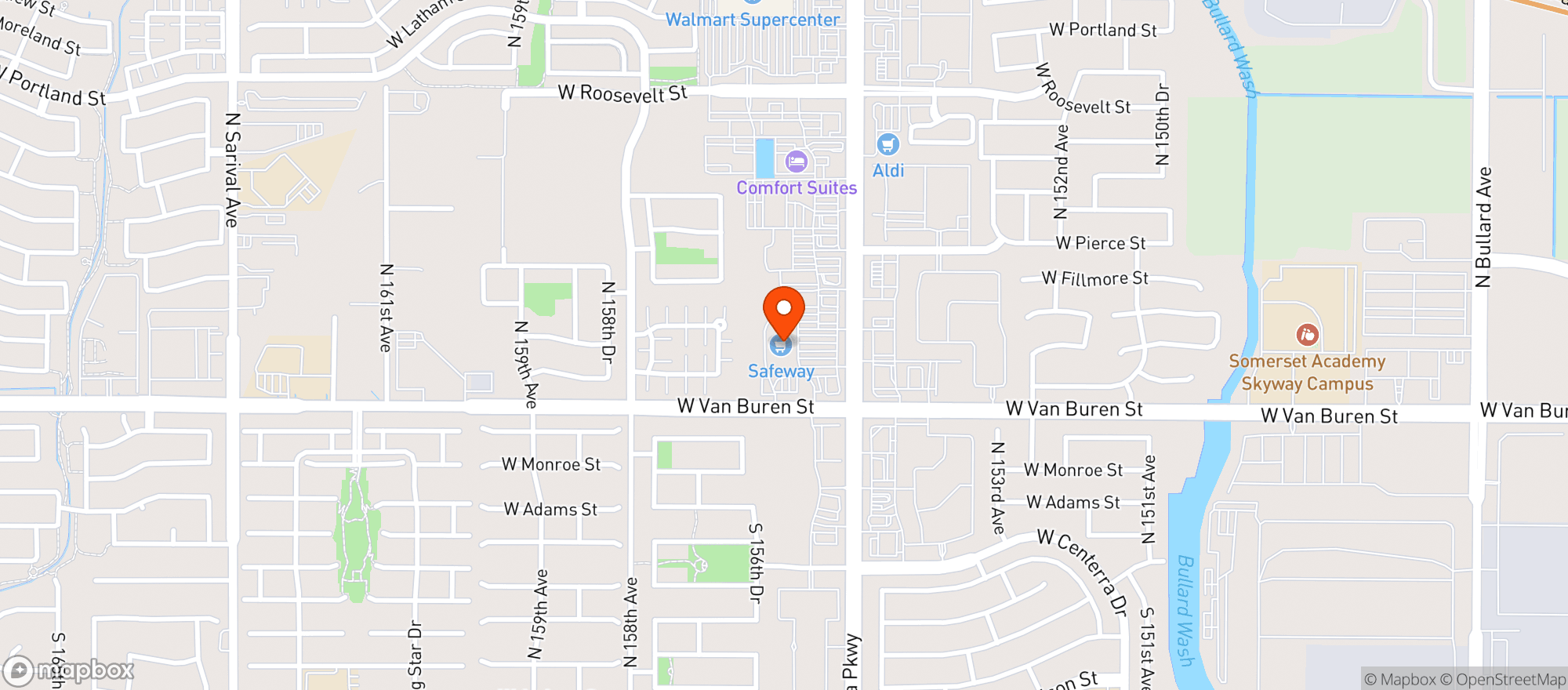 Map showing Safeway