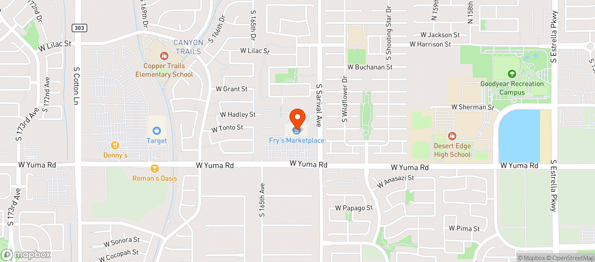 Map showing Fry's Food and Drug