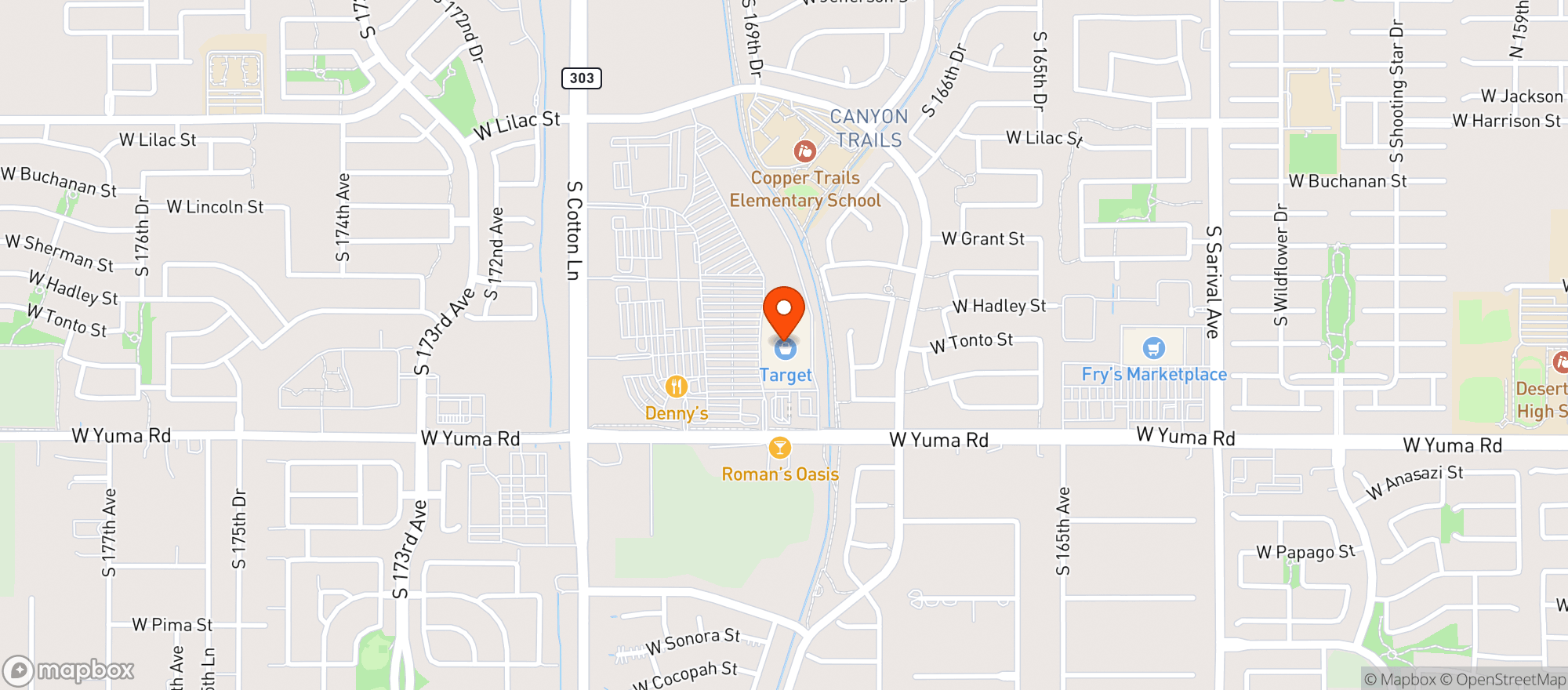 Map showing Target - Goodyear West