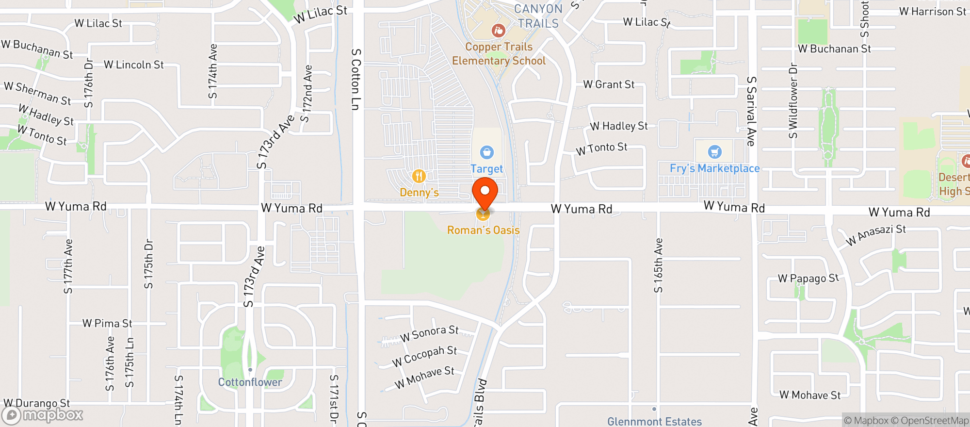 Map showing Romans Oasis