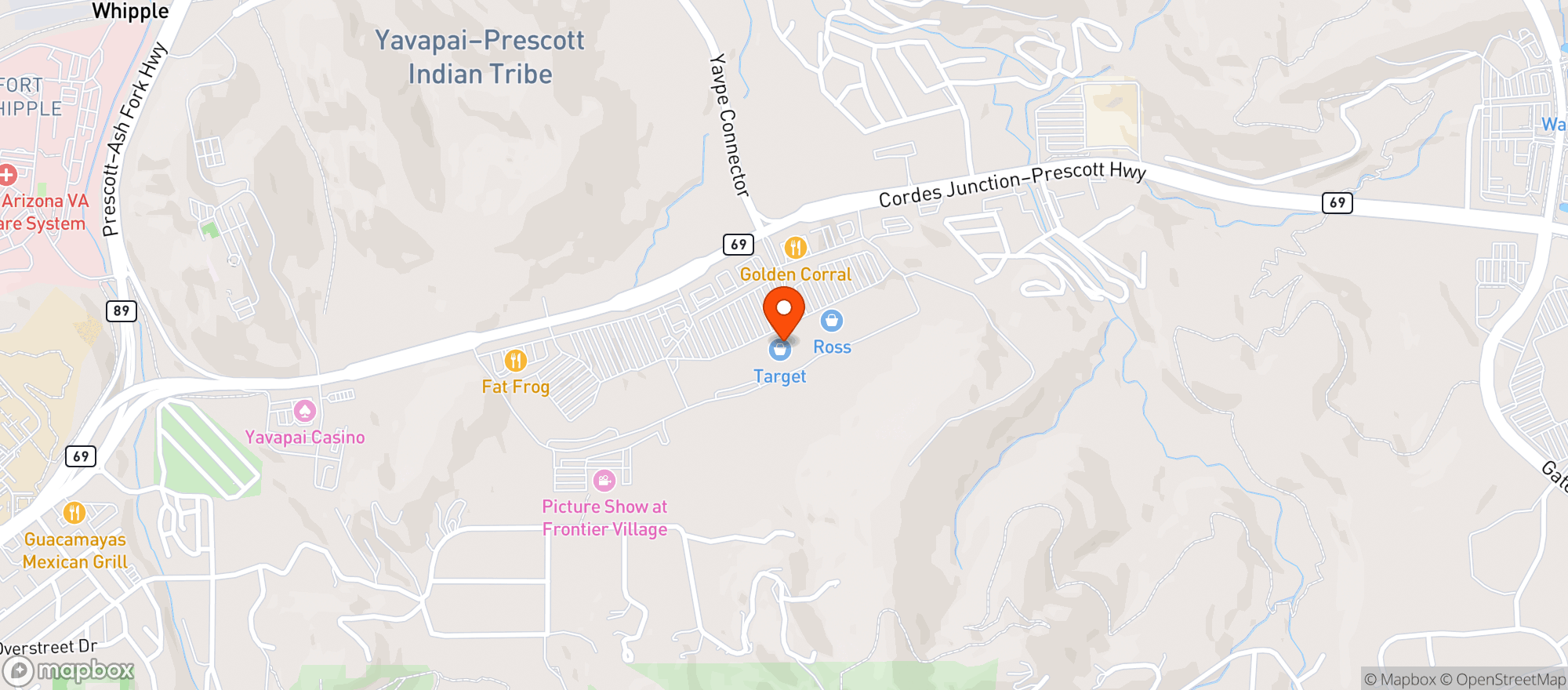 Map showing Target - Prescott