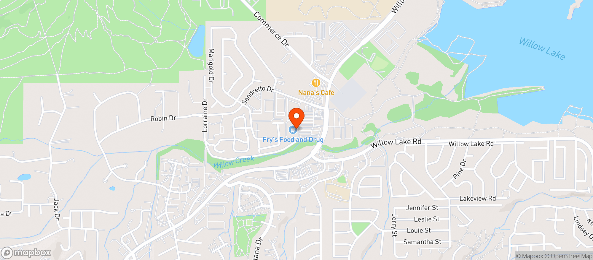 Map showing Fry's Food and Drug