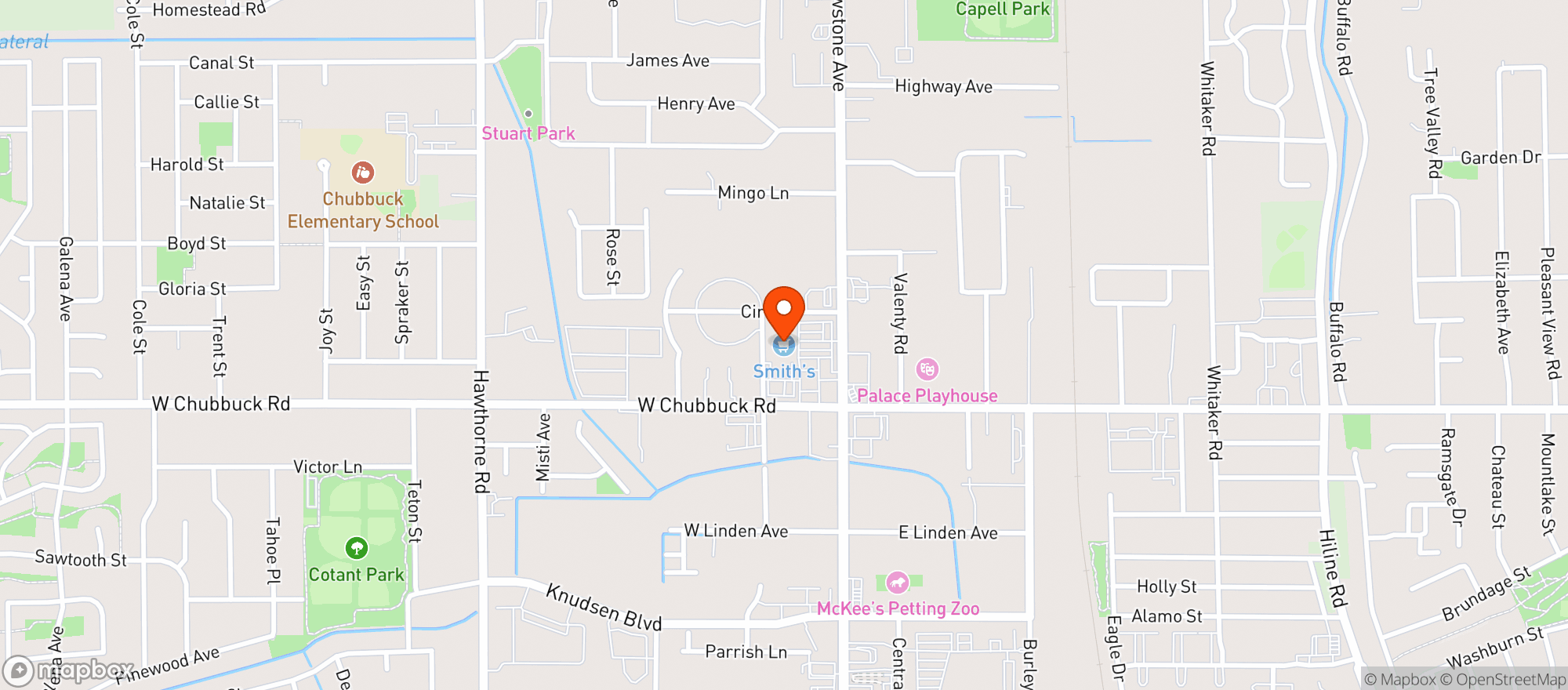 Map showing Smiths Food & Drug (706) - 00061 - Chubbuck