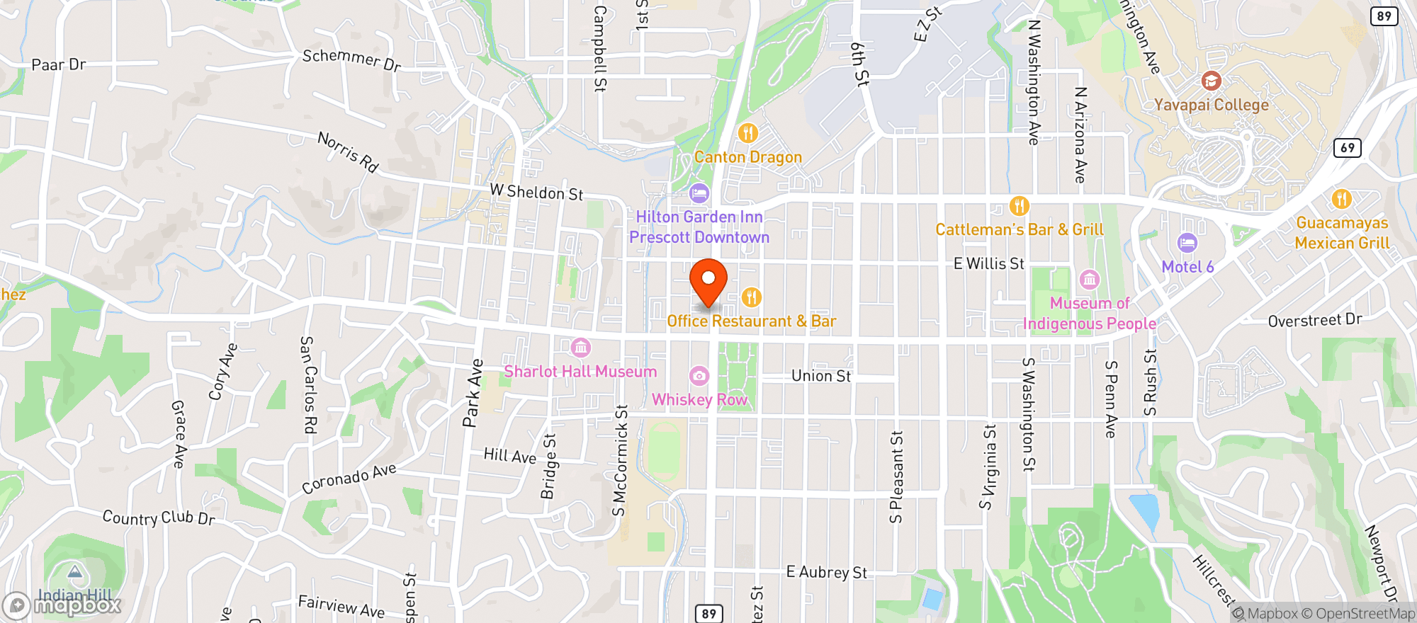 Map showing The Point