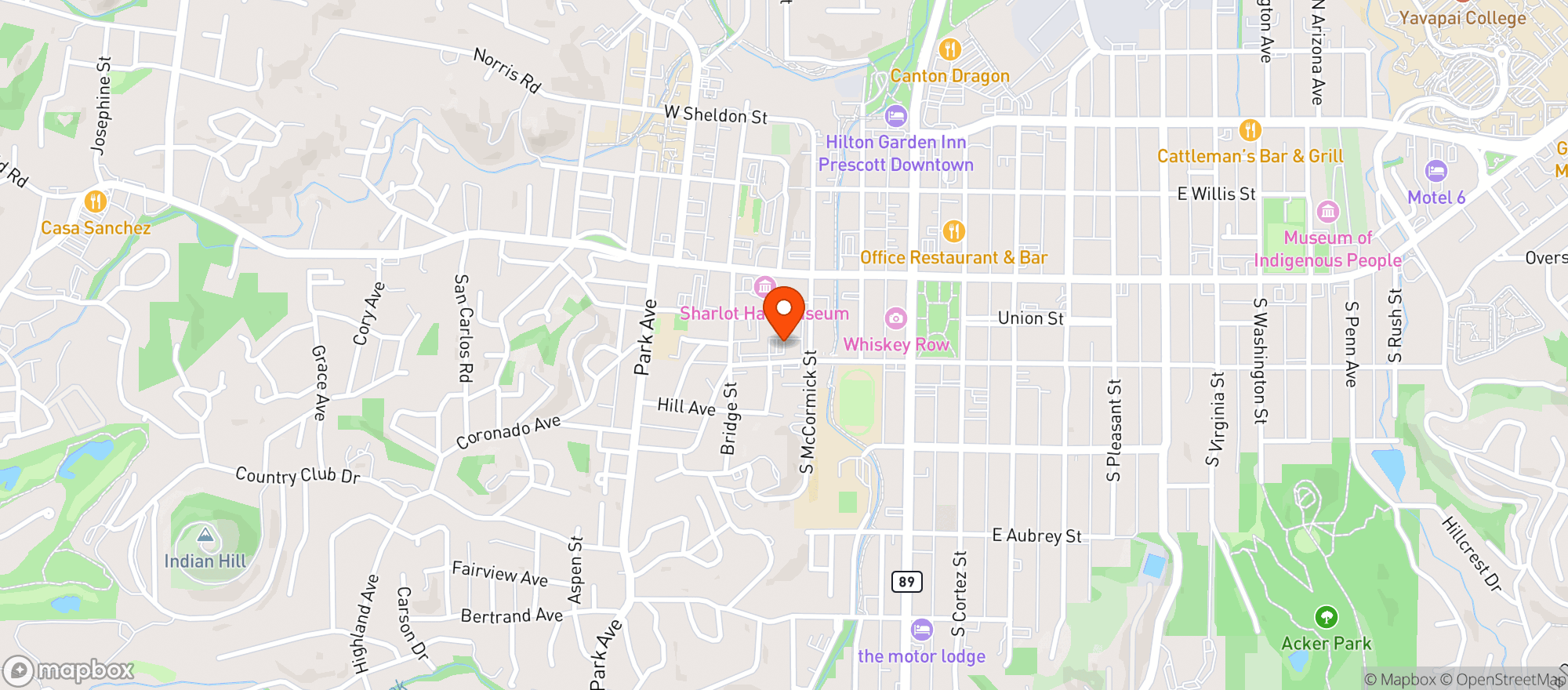 Map showing Park Plaza Liquor and Deli