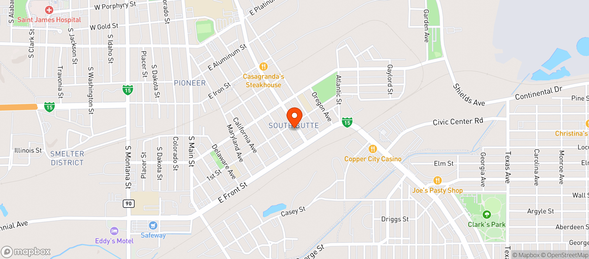 Map showing Miners Pub And Grub