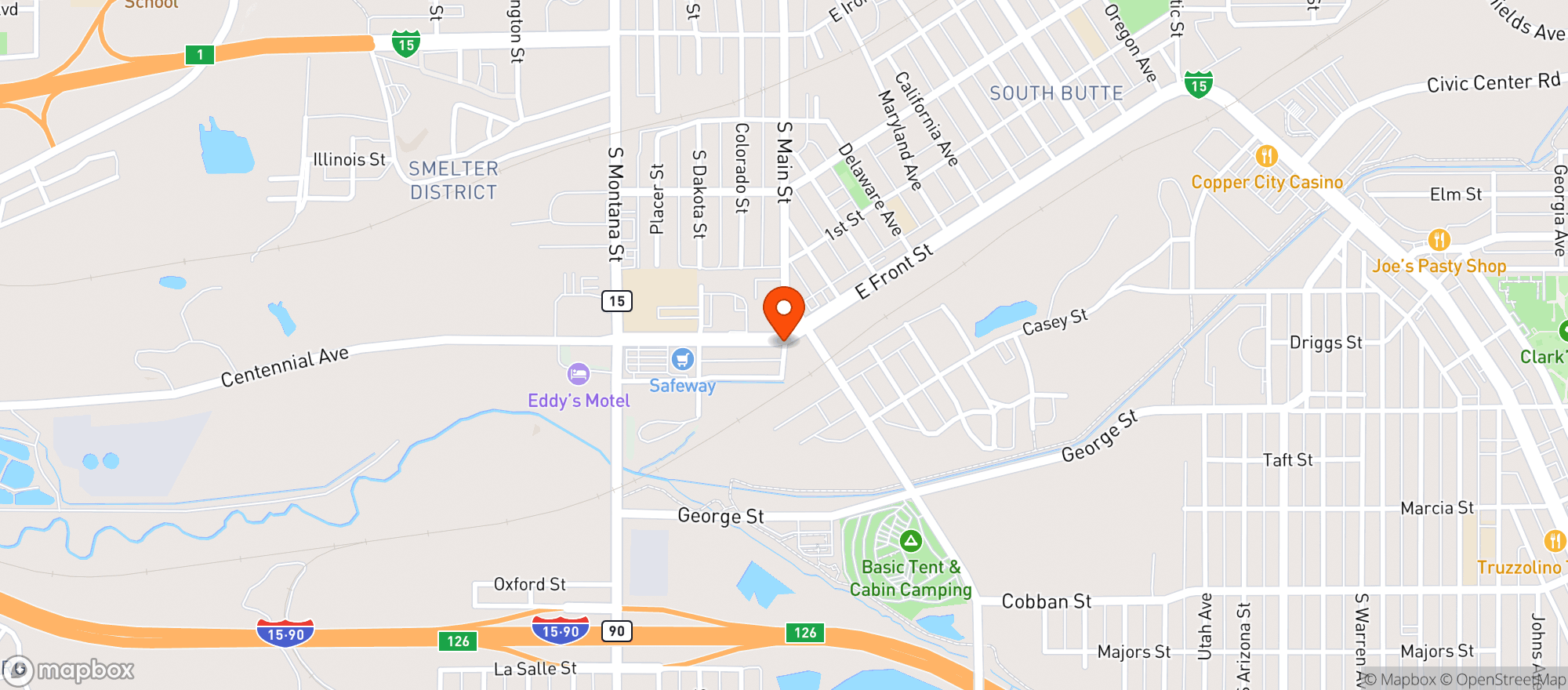 Map showing Front Street Market