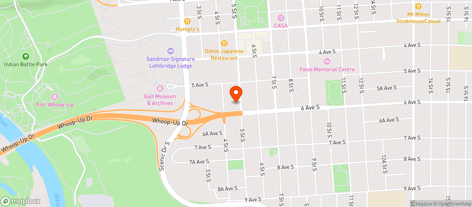Map showing Lethbridge Liquor