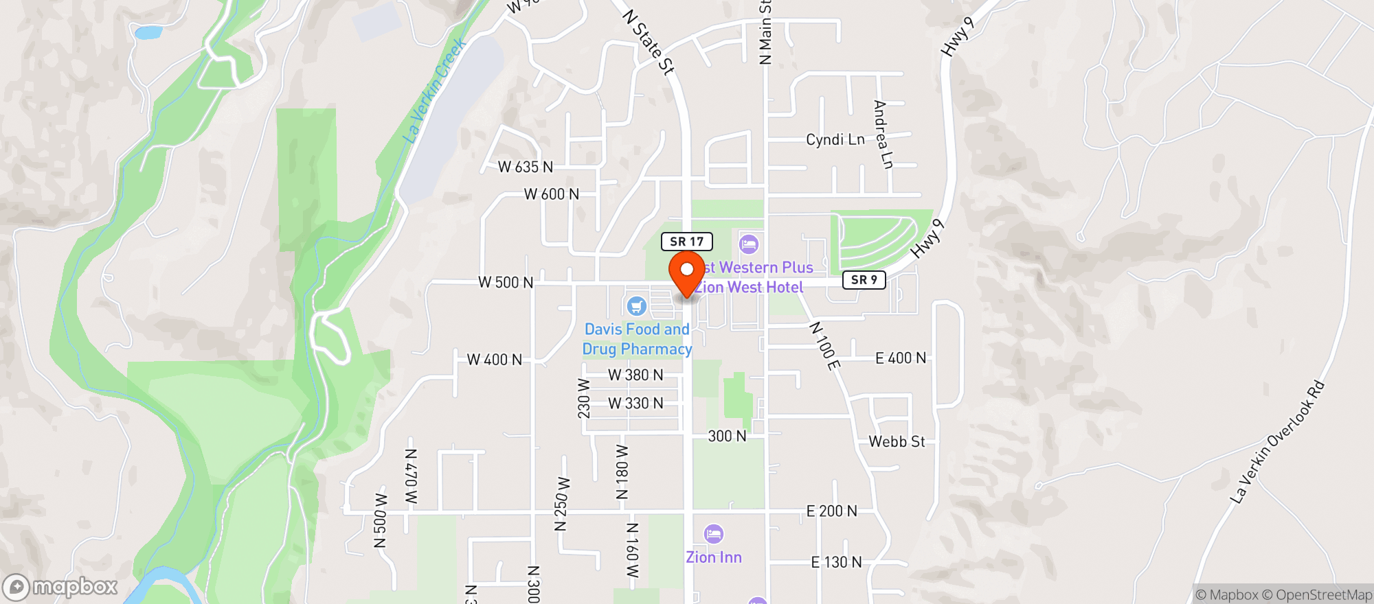 Map showing DAVIS FARMERS MARKET