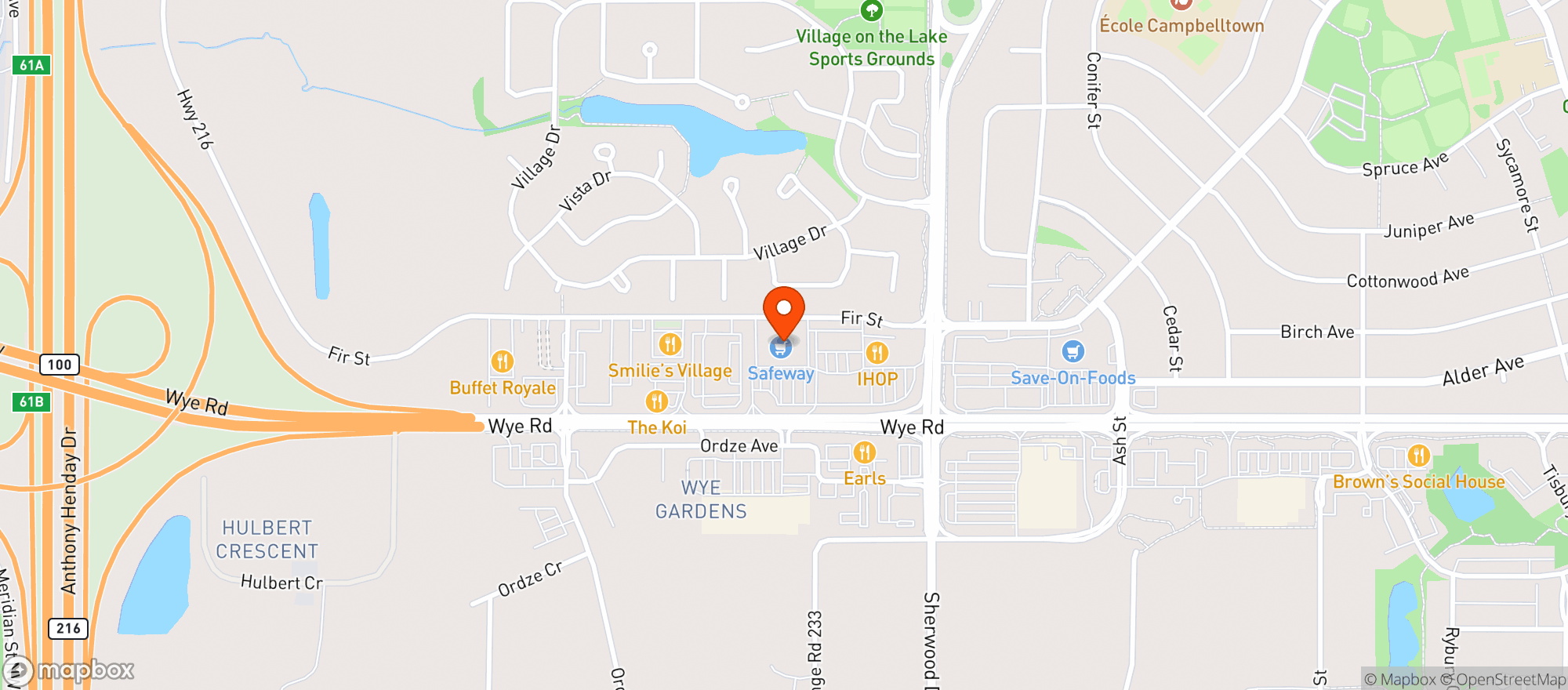 Map showing Safeway 8874