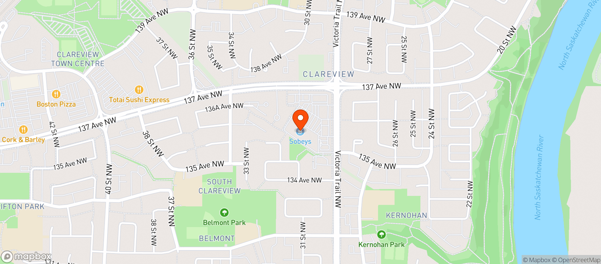 Map showing Sobeys 9529