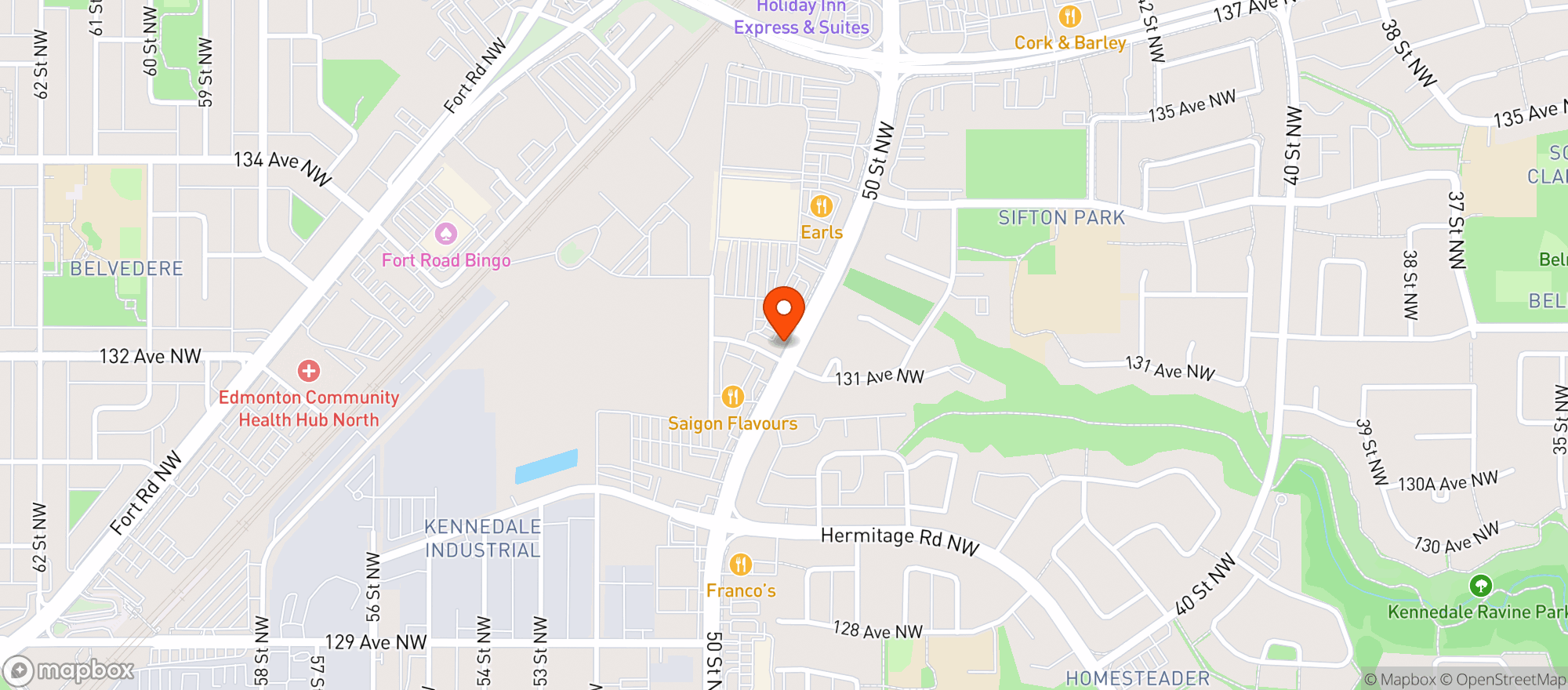 Map showing Staples