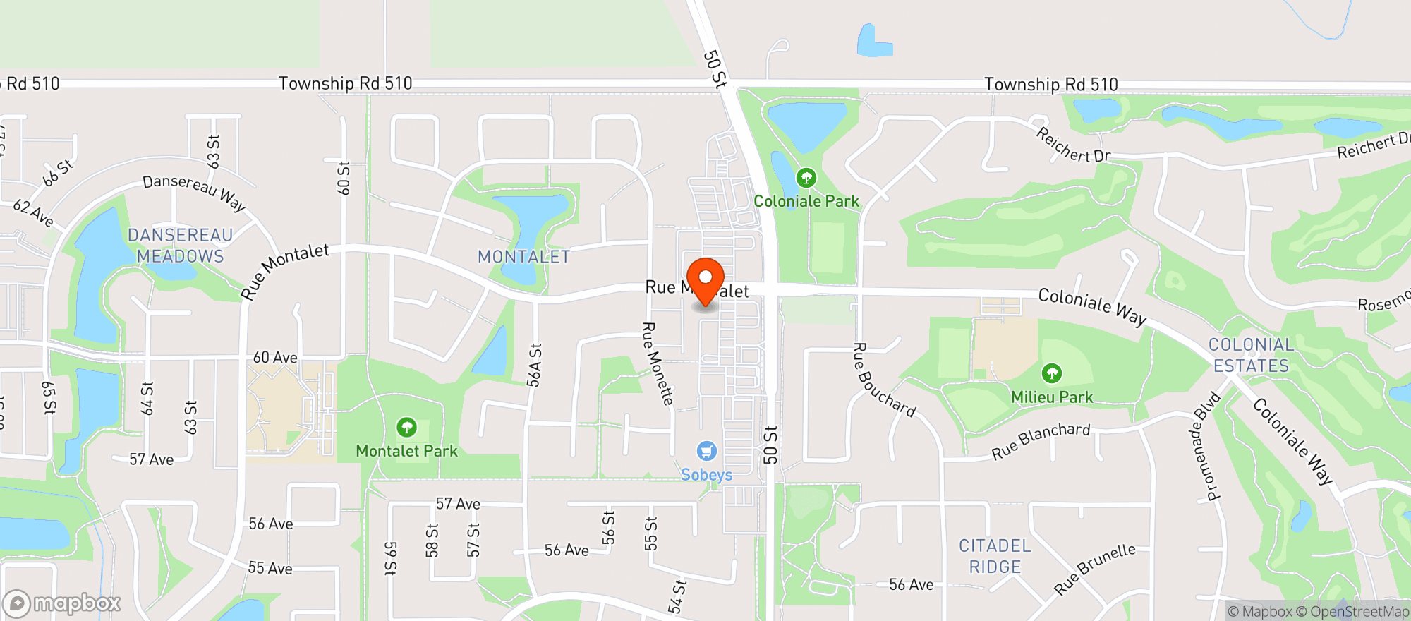 Map showing Boston Pizza