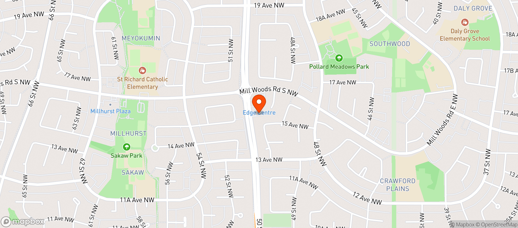 Map showing Ace Liquor Discounter At Millwoods