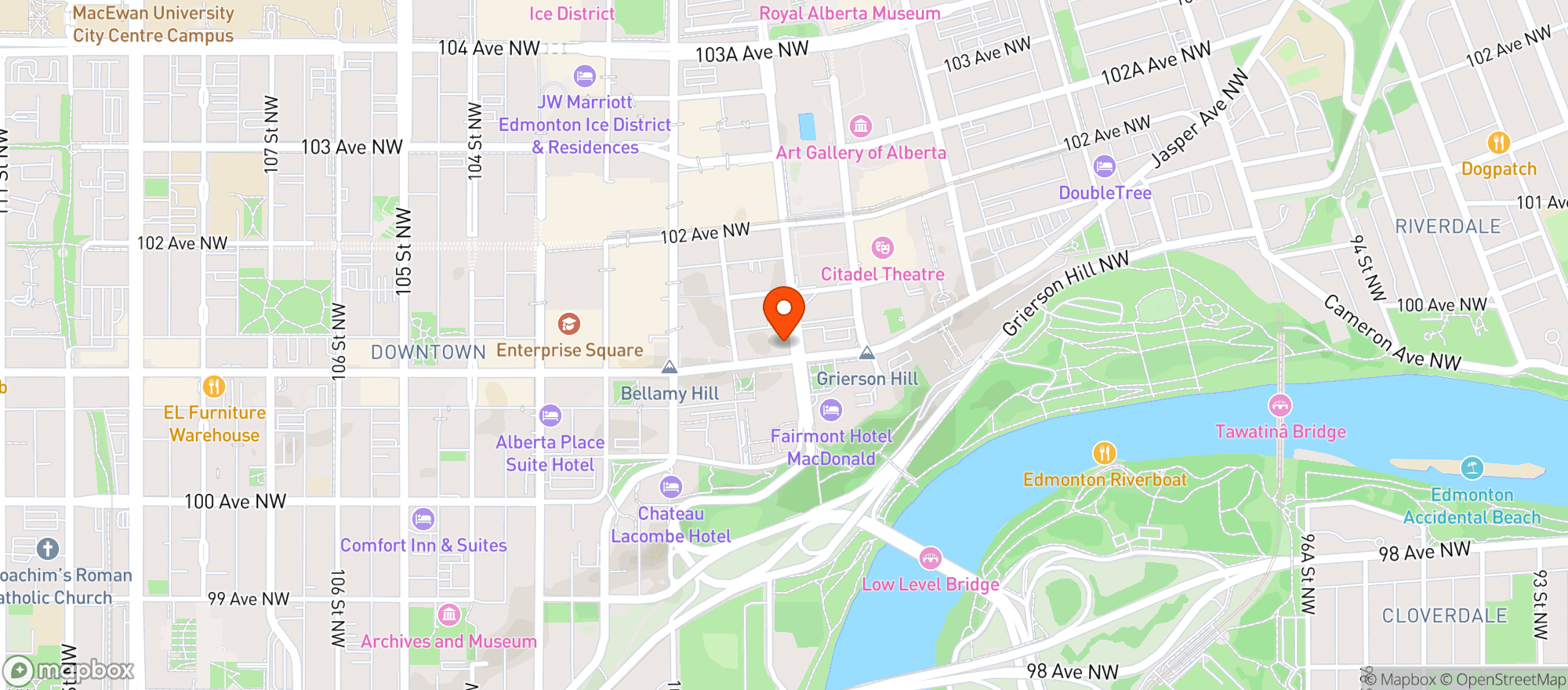 Map showing The Underground Tap & Grill