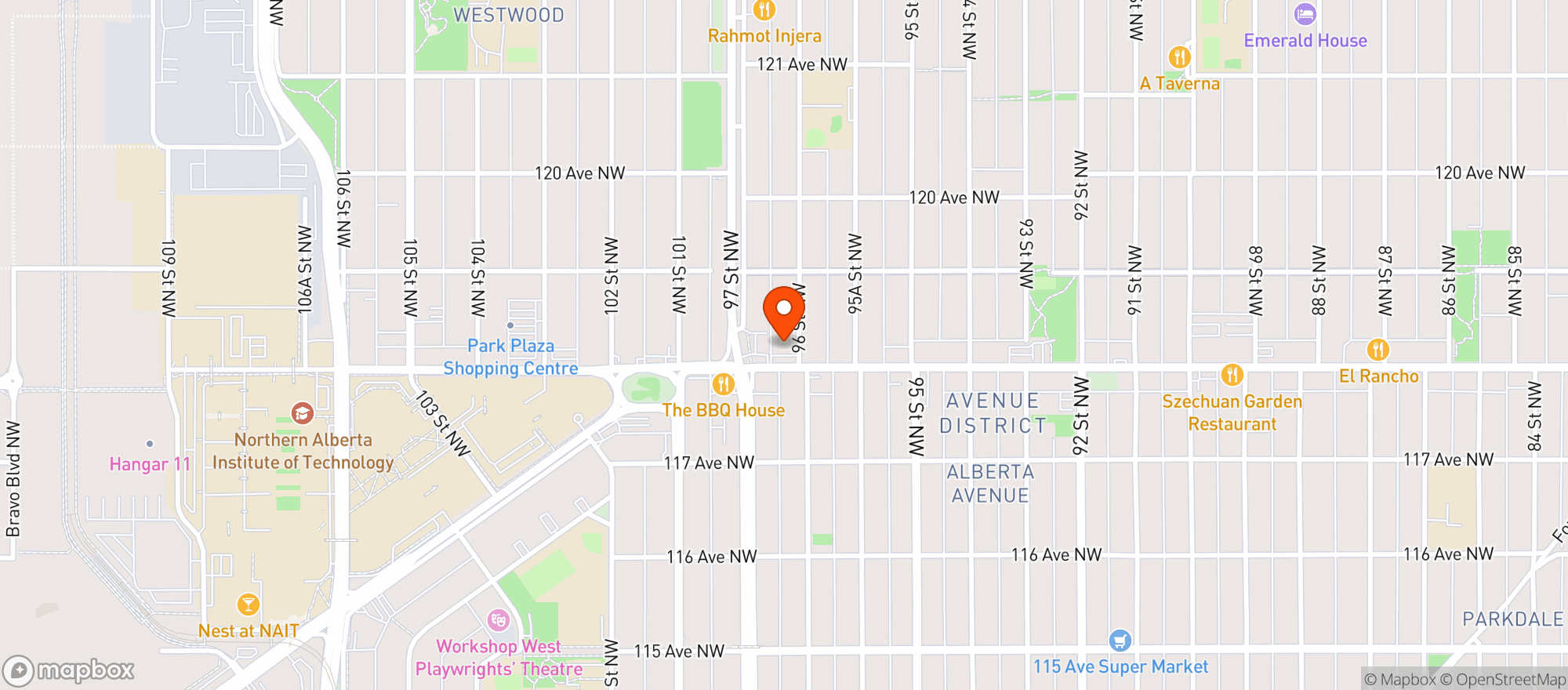 Map showing Norwood Liquor Store