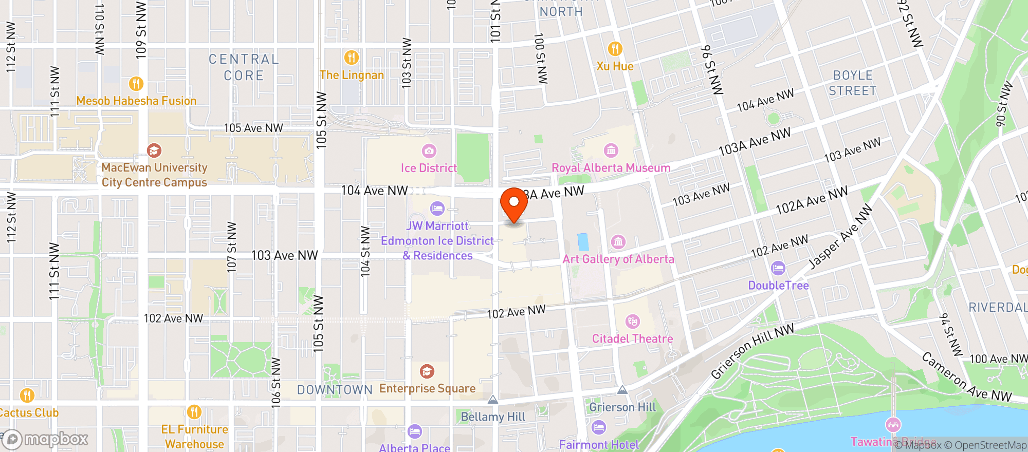 Map showing O'byrne’s Irish Pub - Ice District