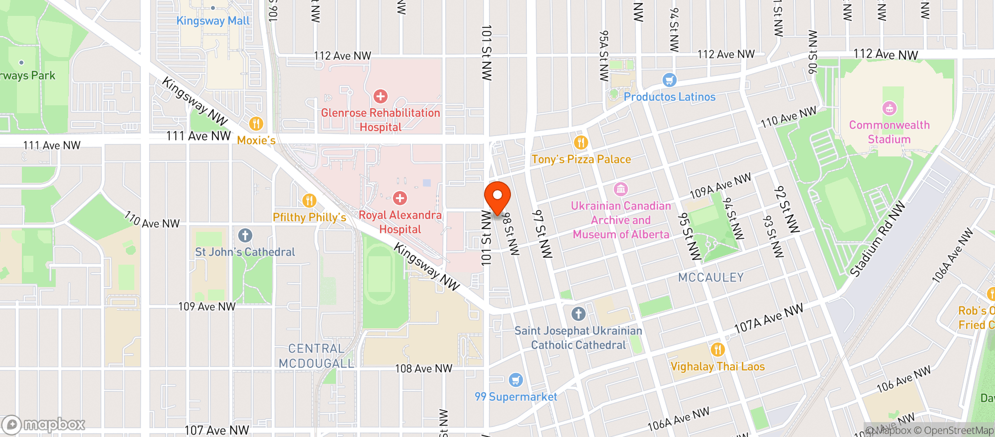 Map showing Safeway