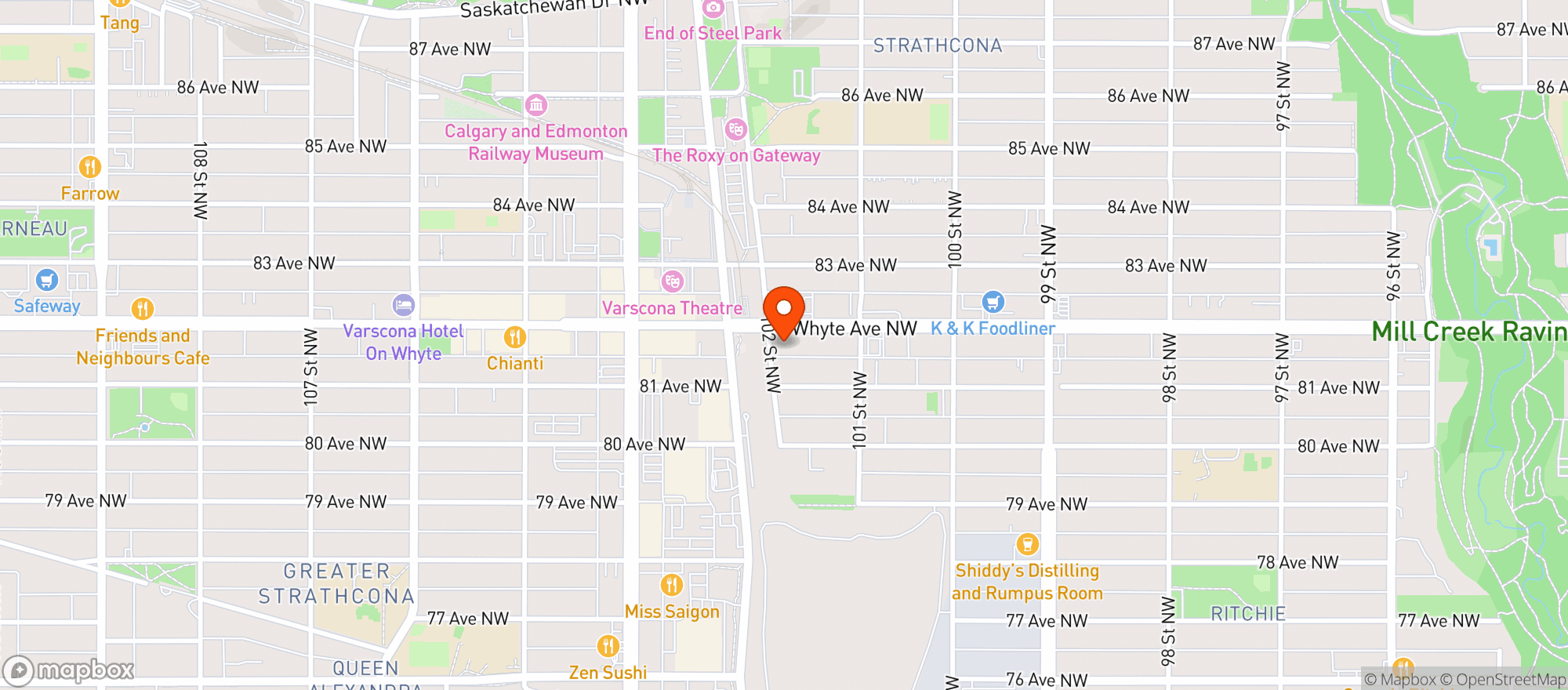 Map showing Blush Lane Edmonton