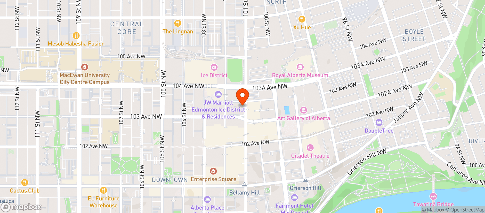 Map showing Joey Bell Tower