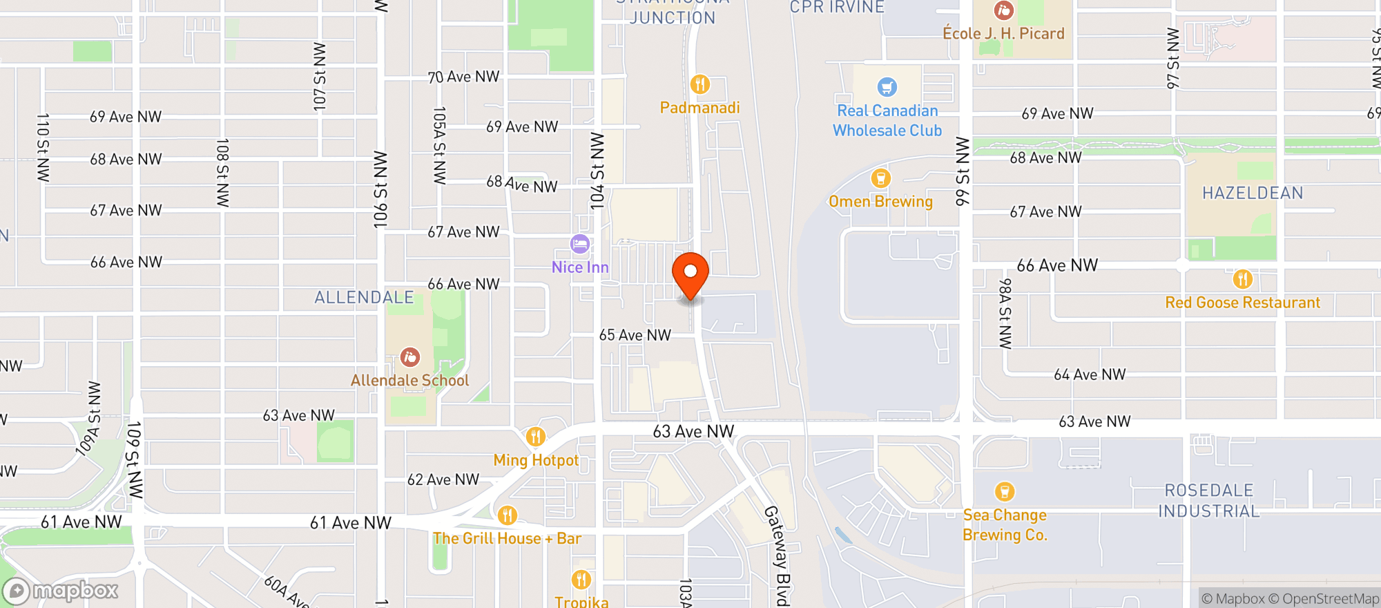 Map showing Staples