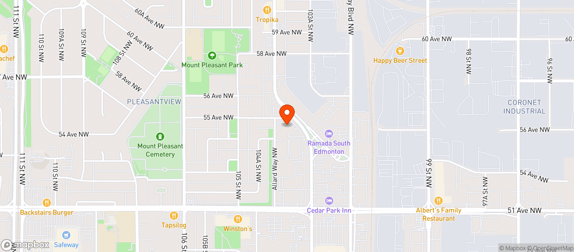 Map showing Bin 104 Fine Wine & Spirits