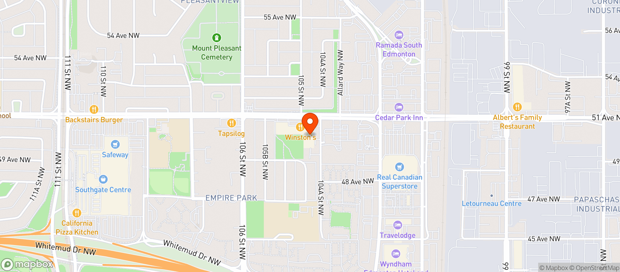 Map showing Italian Centre Shop Edmonton