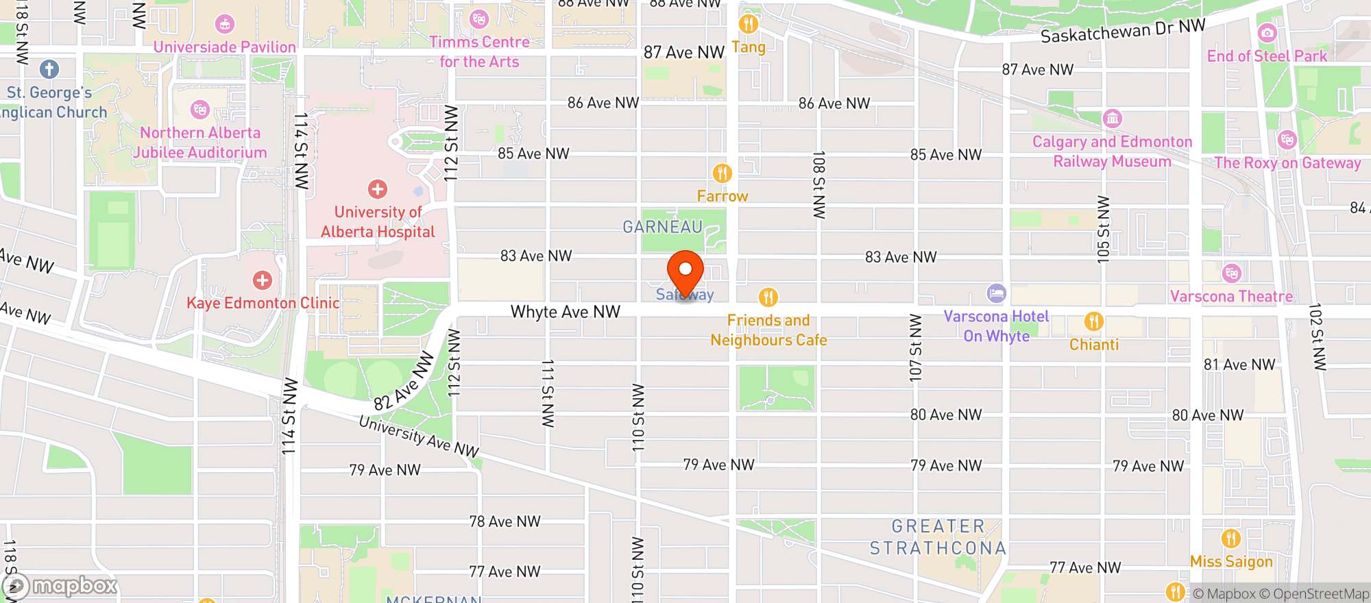 Map showing Safeway