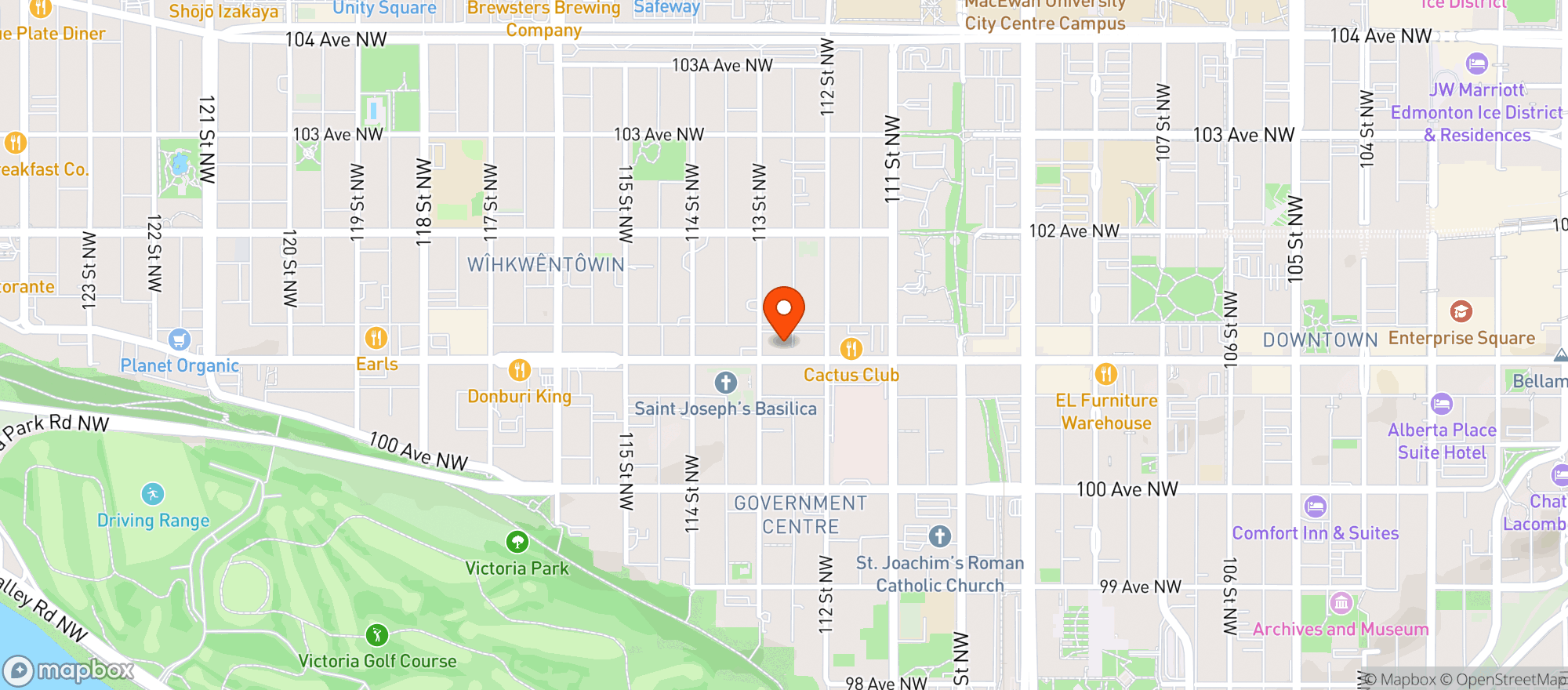 Map showing Local Public Eatery Jasper Ave