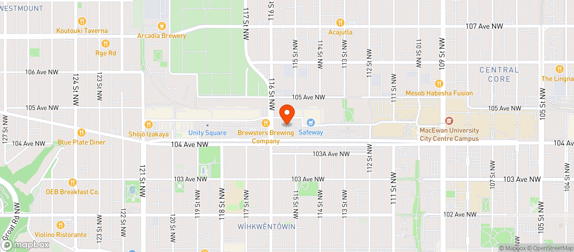 Map showing Safeway