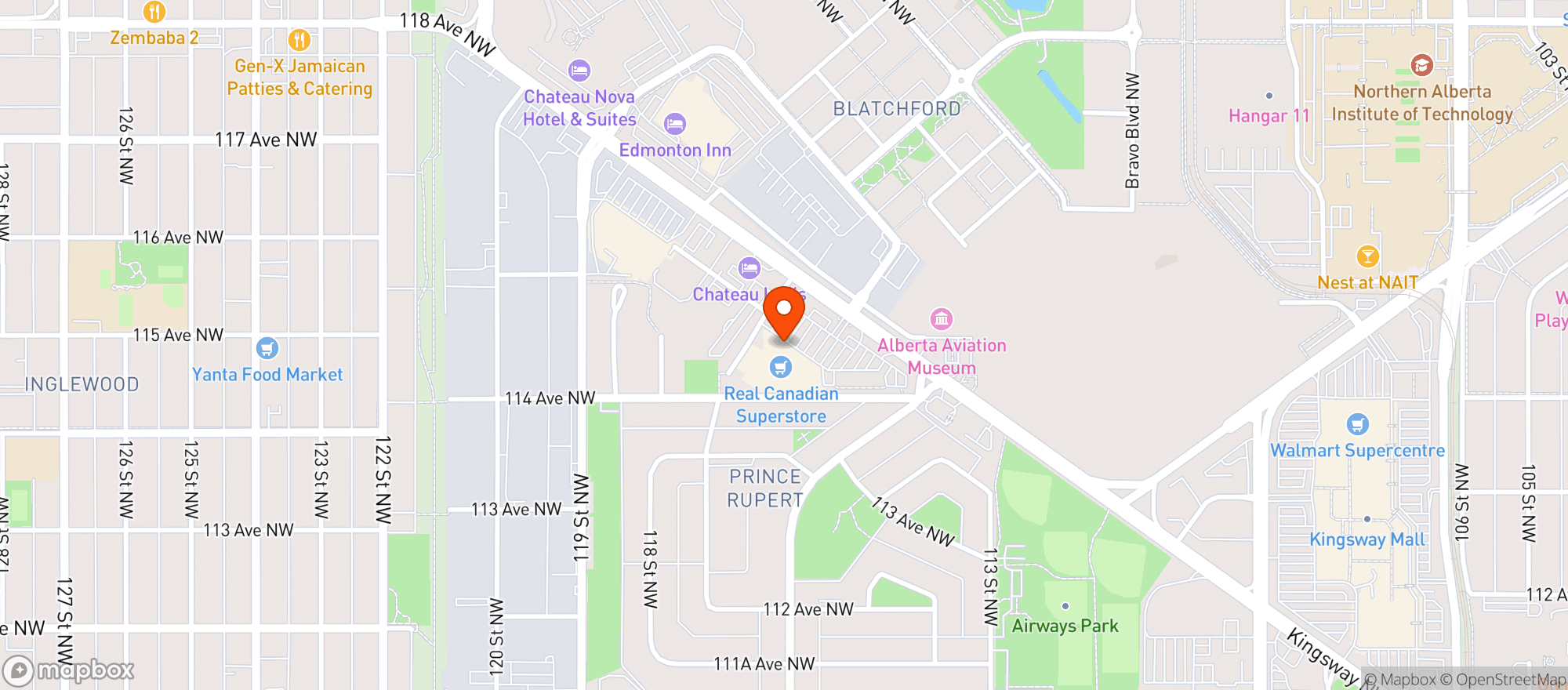 Map showing Real Canadian Superstore