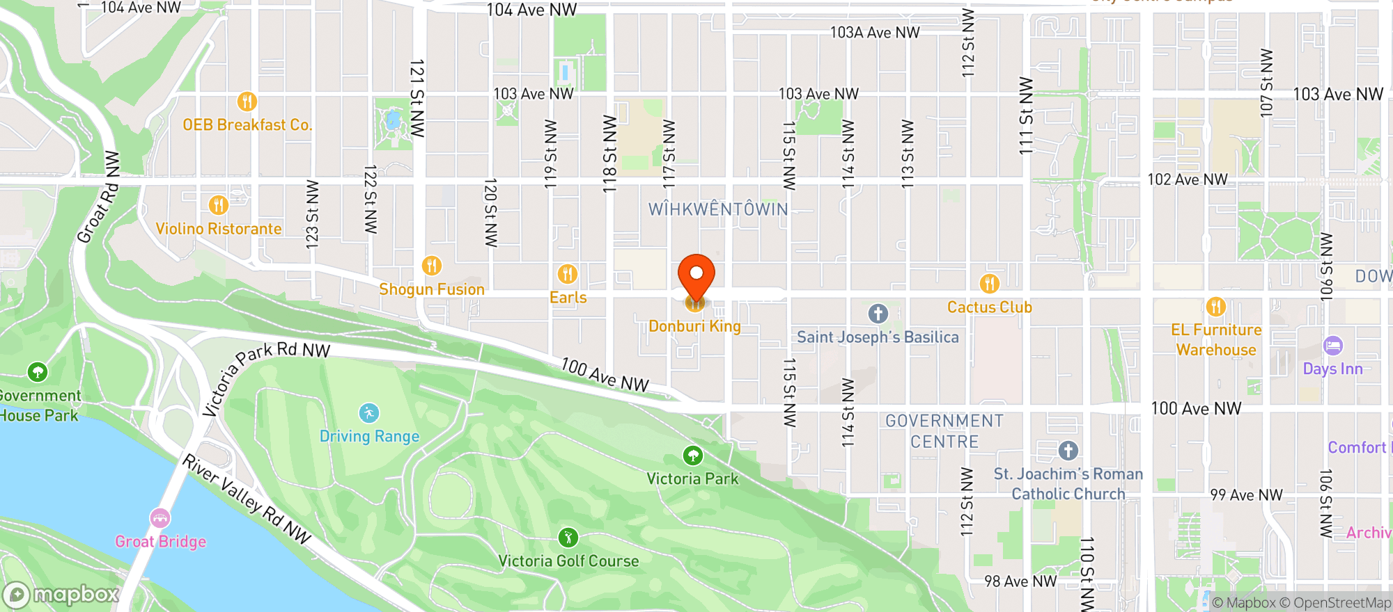 Map showing Normand's Restaurant