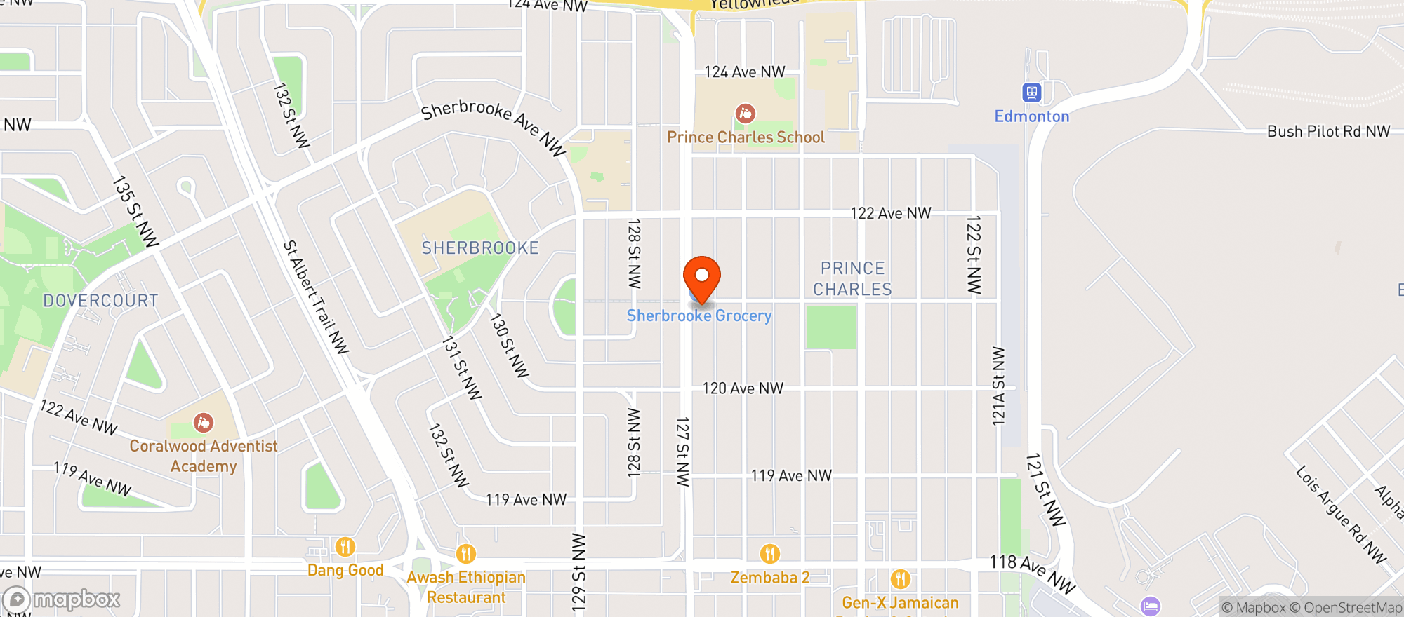 Map showing 127 St Liquor