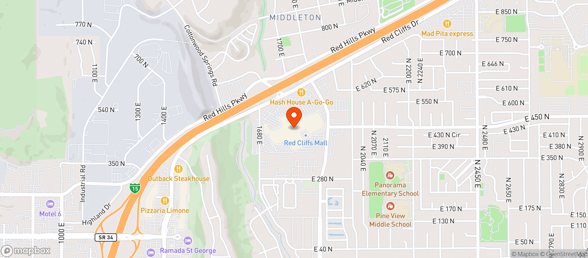 Map showing Gnc