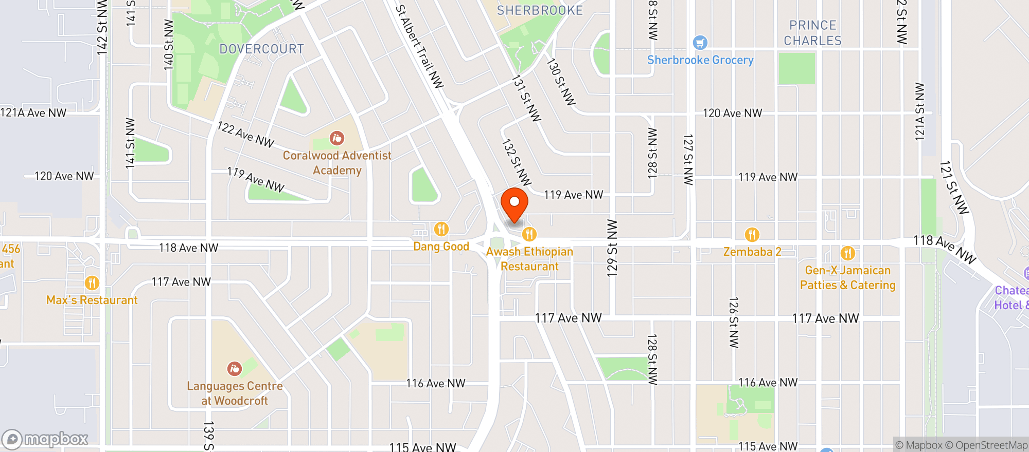 Map showing Sherbrooke Liquor Store