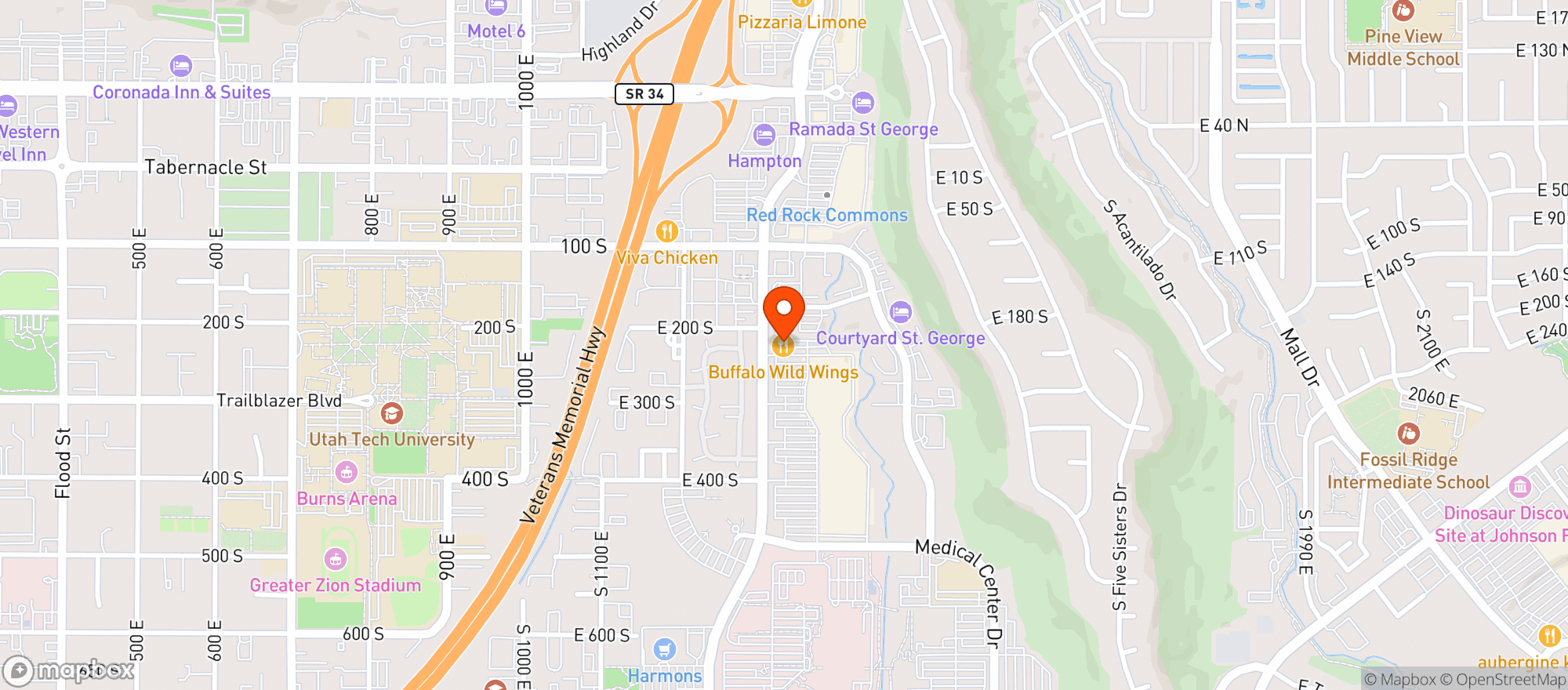 Map showing Buffalo Wild Wings Gril #469