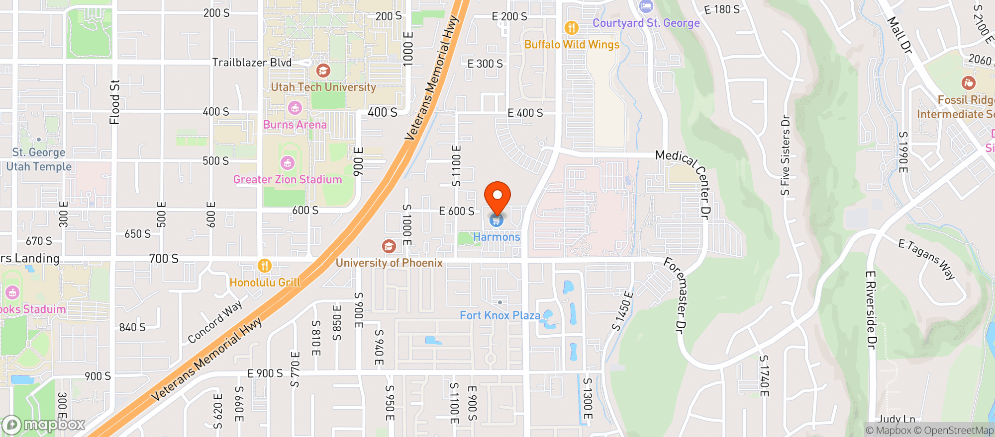 Map showing Harmons