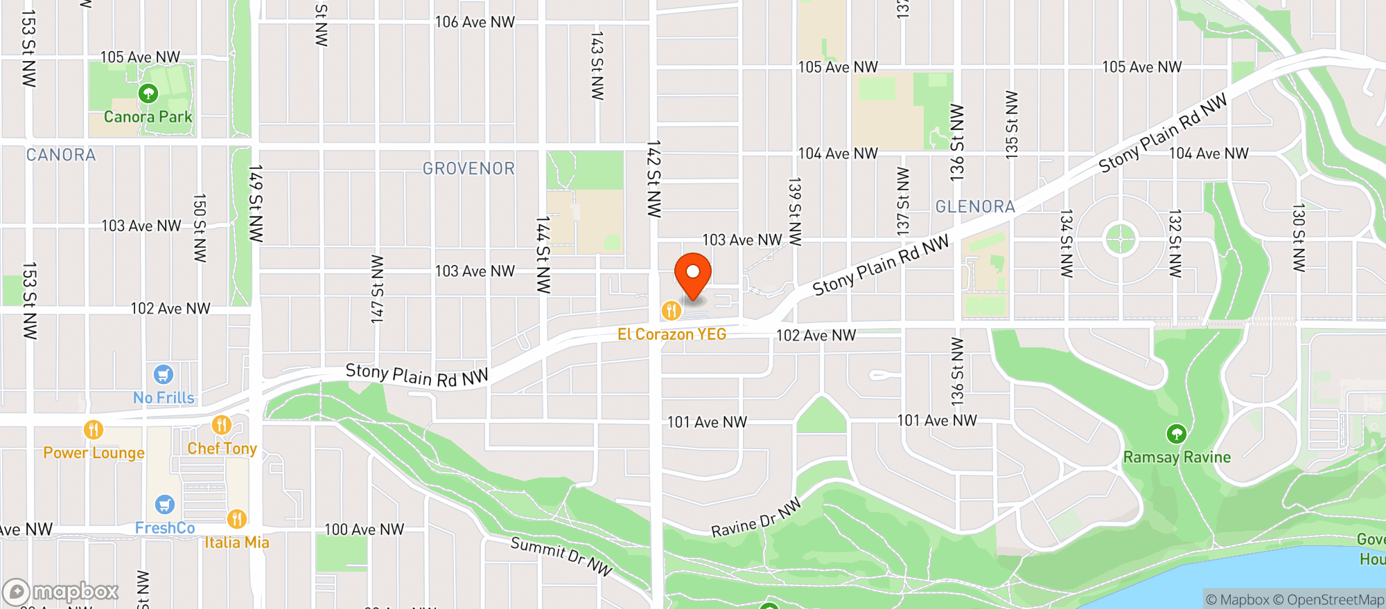 Map showing Glenora Fine Wines & Spirits