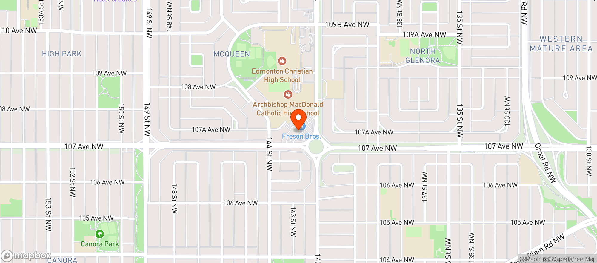 Map showing Freson Bros.