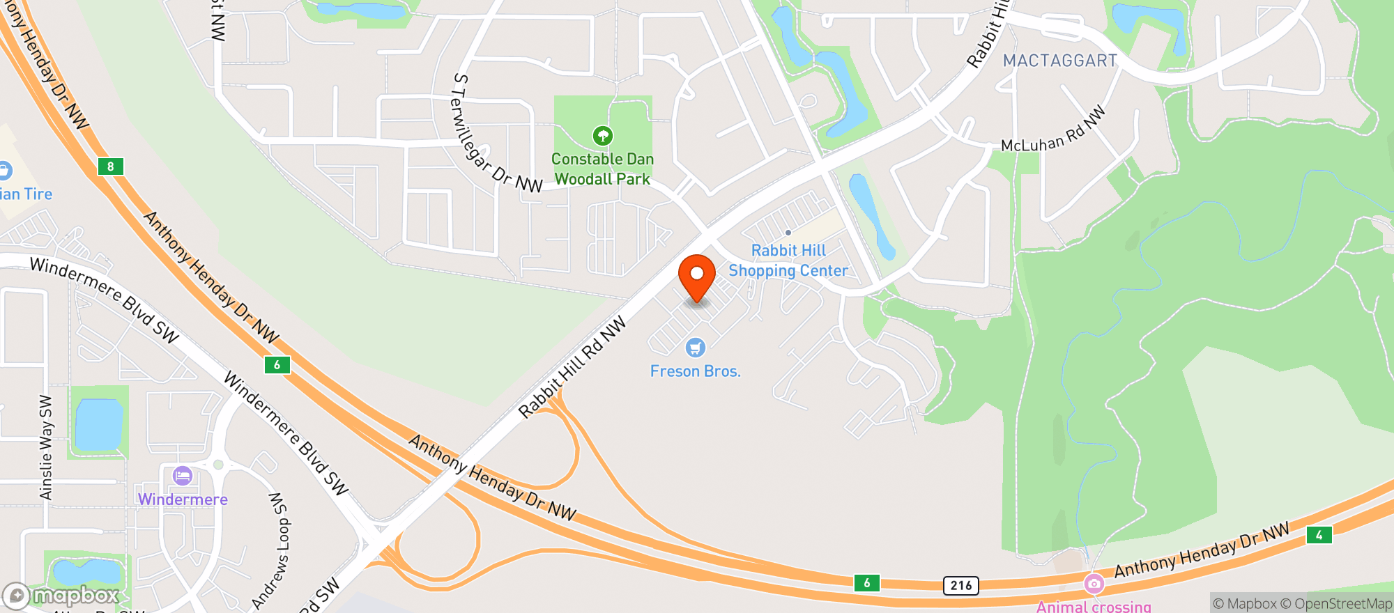 Map showing Freson Bros Rabbit Hill