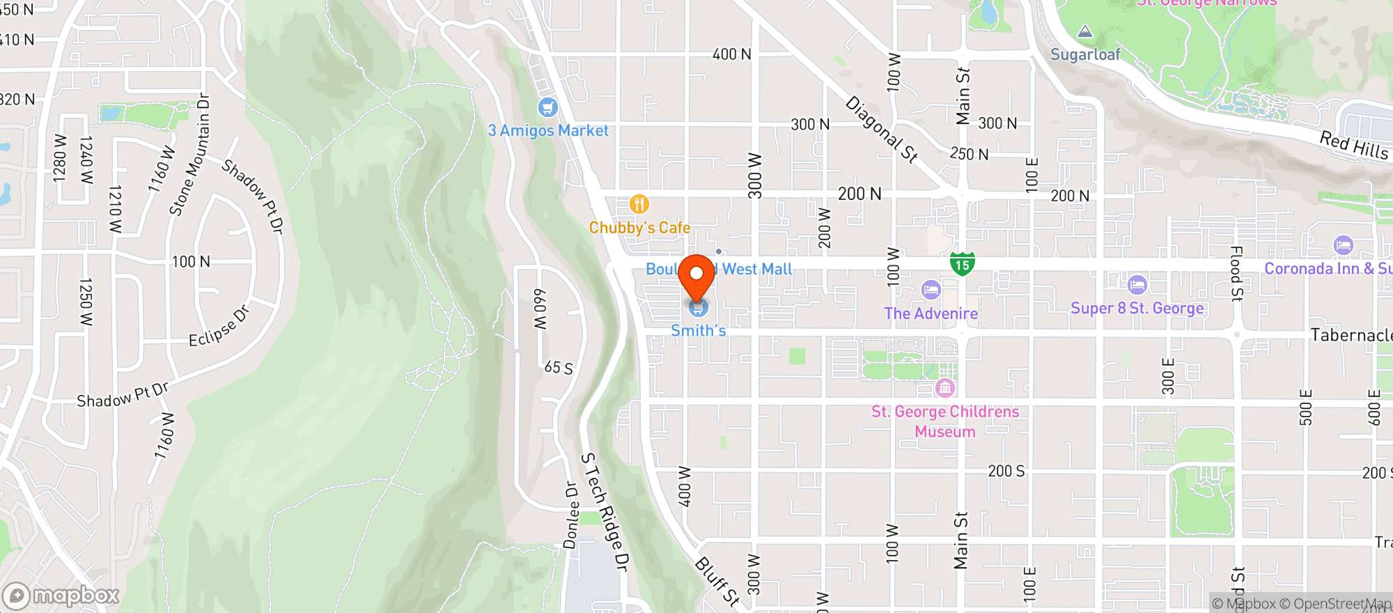 Map showing Smiths Food & Drug (706) - 00189 - St George