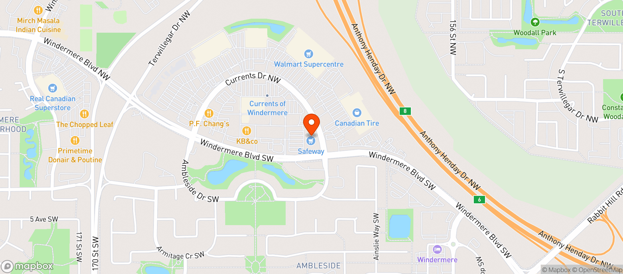 Map showing Safeway 8906
