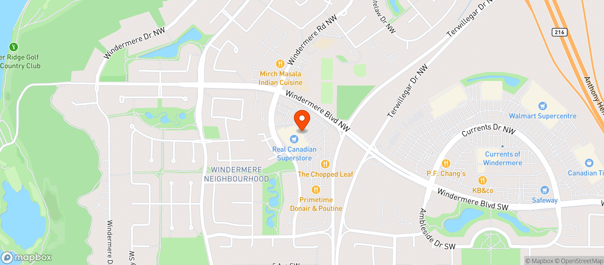 Map showing REAL CANADIAN SUPERSTORE