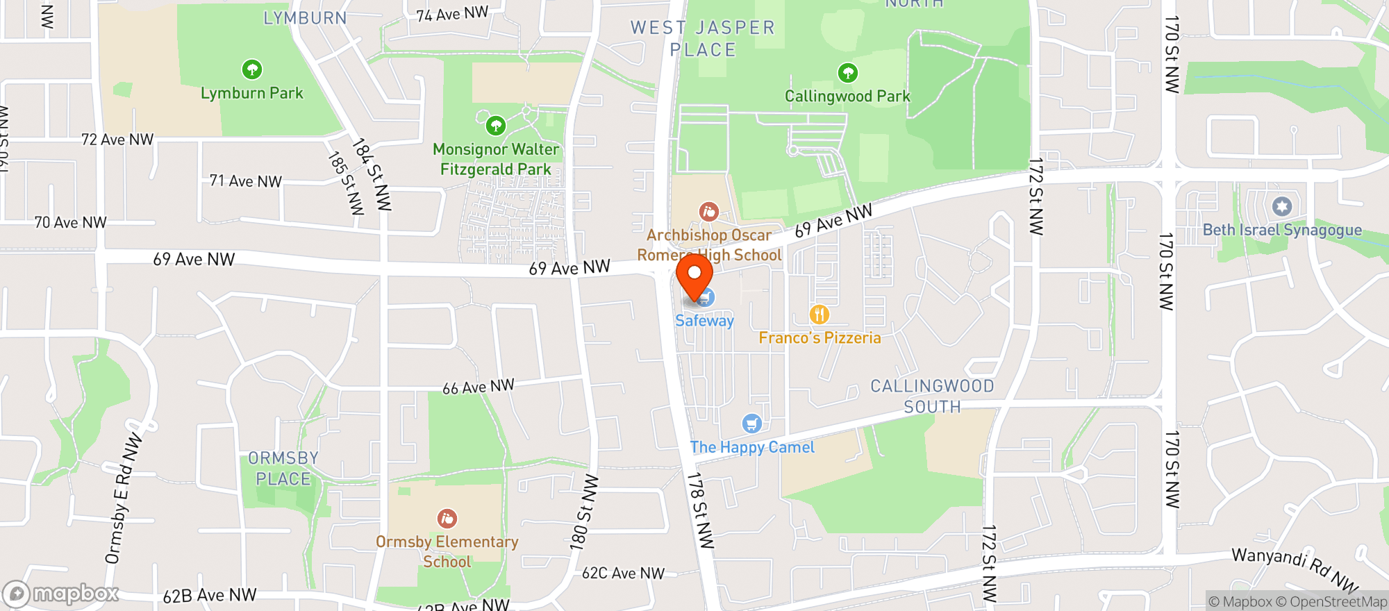 Map showing Safeway 8886