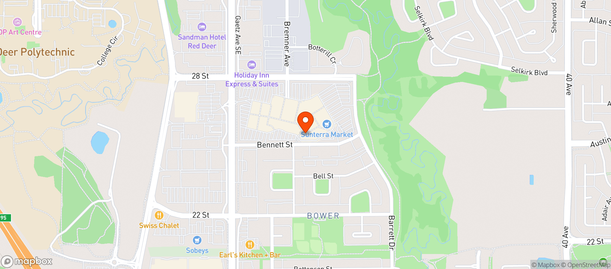Map showing Sunterra Bower Place