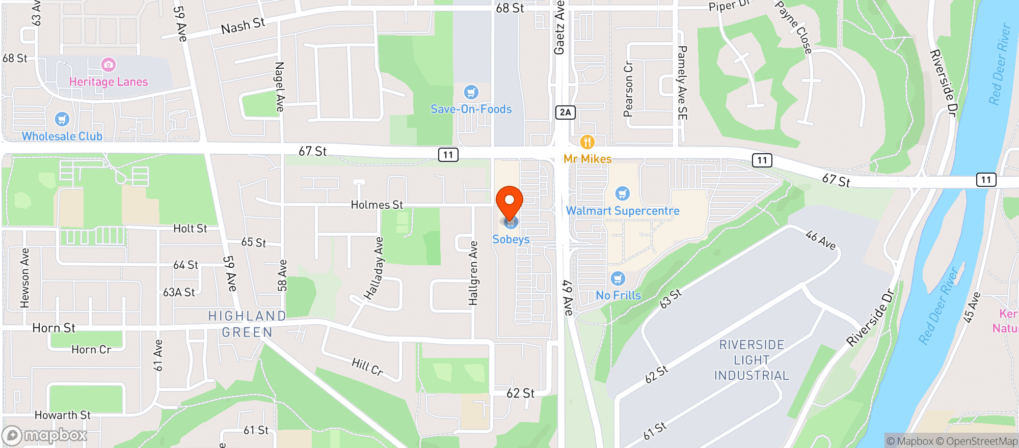 Map showing Sobeys 5175