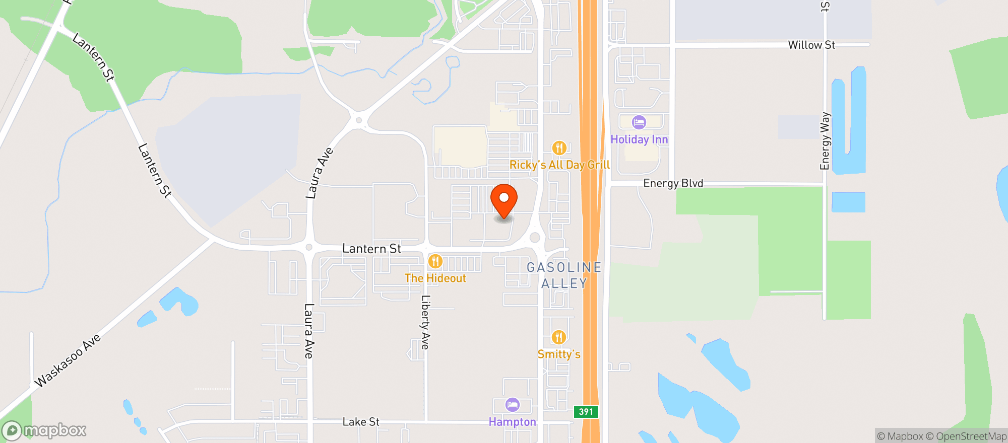 Map showing Staples